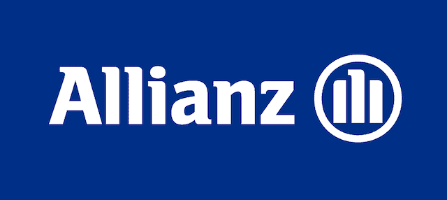 The allianz logo on a blue background featuring onsite corporate massage.