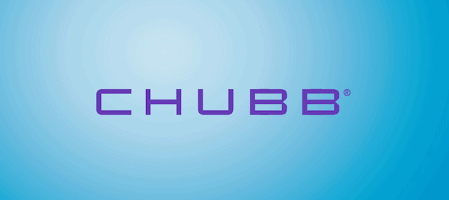 The chubb logo on a blue background featuring specialist massage therapy.